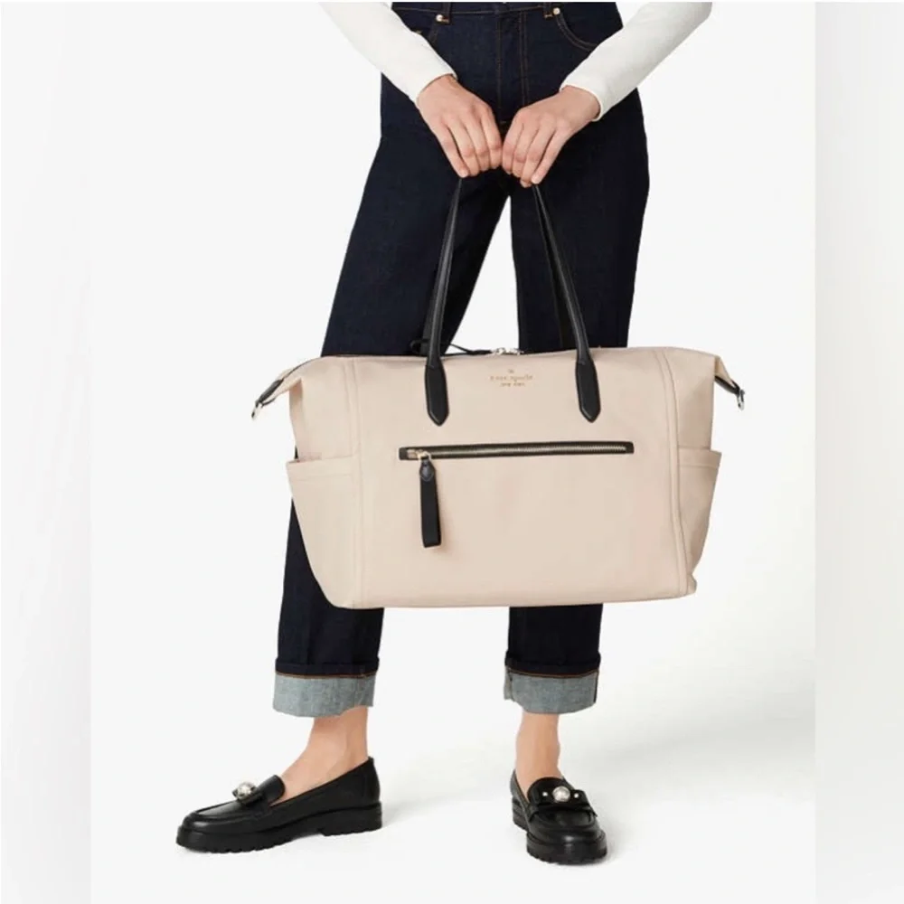 Kate Spade Chelsea Nylon Weekender Travel Tote Bag , Warm Beige NWT - Picture 8 of 8